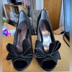 Black sequin high heels